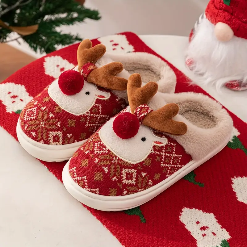 Pantofole Renna Rosso e Verde