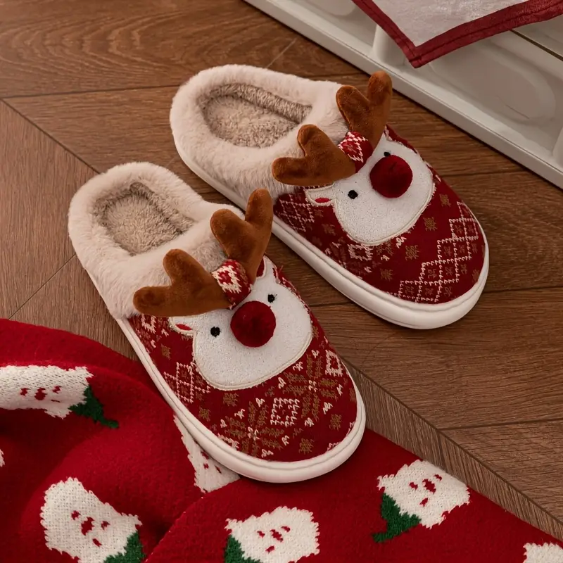 Pantofole Renna Rosso e Verde